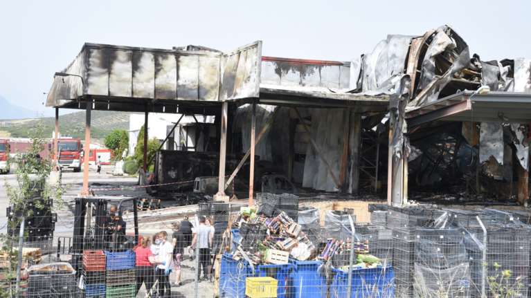 Τουλάχιστον δύο άτομα έβαλαν τη φωτιά στο εργοστάσιο &quot;Γιαννίτση&quot; στη Λαμία με τα σάπια σχολικά γεύματα