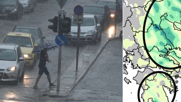 Κακοκαιρία &quot;εξπρές&quot; με ισχυρές βροχές και κεραυνούς: Ποιες περιοχές είναι στο &quot;κόκκινο&quot; - Καταιγίδες και στην Αττική