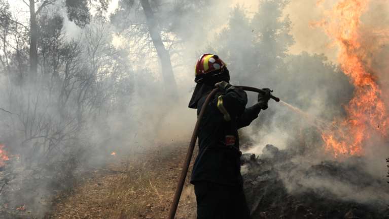 Φωτιά στο Συκάμινο Ωρωπού: Κοντά σε οικισμό - Δεν απειλούνται σπίτια
