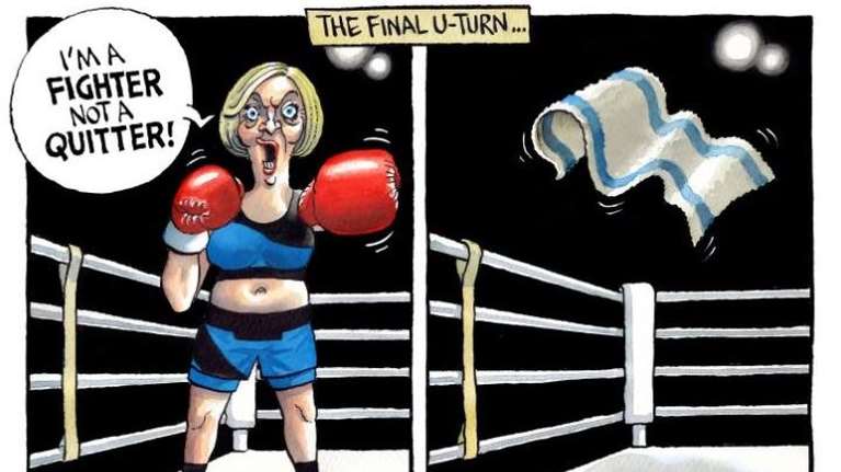 Τα πρωτοσέλιδα του βρετανικού Τύπου για την πολιτική κρίση στη χώρα: Το πικρό τέλος της Τρας και το αίτημα για εκλογές