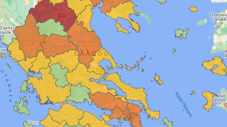 Κορονοϊός: Αυτός είναι ο νέος χάρτης υγειονομικής ασφάλειας - Ποιες περιοχές αλλάζουν χρώμα