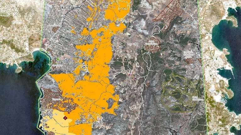 Τι κάηκε από την φωτιά στην Κερατέα: Η ανάλυση του Copernicus για την πληγείσα έκταση