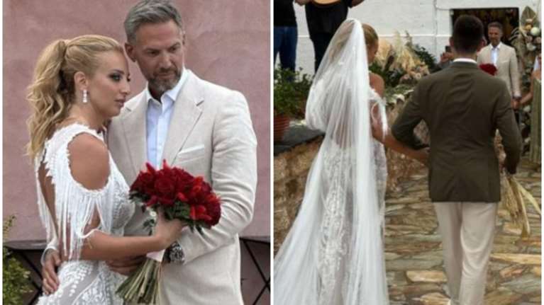 Ο γάμος του Αλέξανδρου Παρθένη στο κάστρο της Μονεμβασιάς: Η αρχιτέκτονας νύφη και το boho νυφικό με τα κρόσια