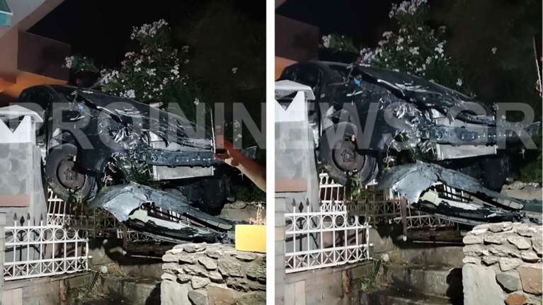 Καβάλα: Άγιο είχε οδηγός ΙΧ που έπεσε από τα 20 μέτρα και &quot;προσγειώθηκε&quot; σε αυλή σπιτιού [εικόνες]