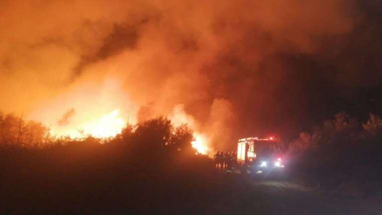 Μεγάλη φωτιά στην Αχαΐα: Μάχη να μην περάσουν οι φλόγες στο δάσος της Στροφυλιάς [βίντεο]