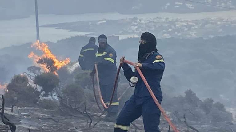 Φωτιές: Μάχη δίνουν οι πυροσβέστες με τις φλόγες στην Άνδρο - Αναζωπυρώσεις σε Έβρο, Βοιωτία, Πάρνηθα