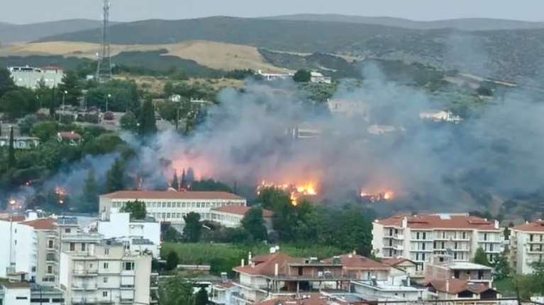 Λιβαδειά: Μεγάλη φωτιά κοντά σε σπίτια, σχολείο και νοσοκομείο - Λίγα μέτρα μακριά από δεξαμενές προπανίου
