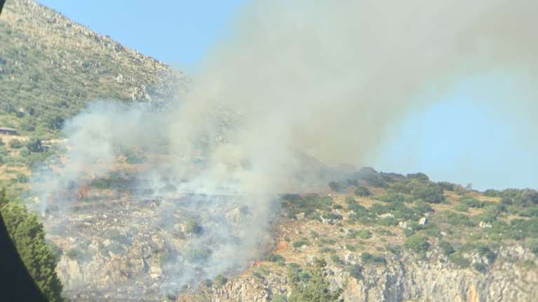 Φωτιά στην Κεφαλονιά: Επιχειρούν επίγειες και εναέριες δυνάμεις της Πυροσβεστικής