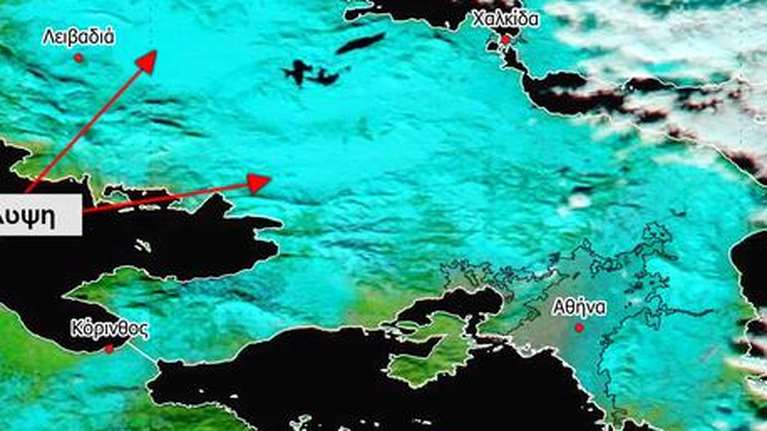 Εικόνα-σοκ από δορυφόρο: Η &quot;Ελπίδα&quot; έθαψε με χιόνι έξι εκατομμύρια στρέμματα σε Αττική, Βοιωτία και Φθιώτιδα