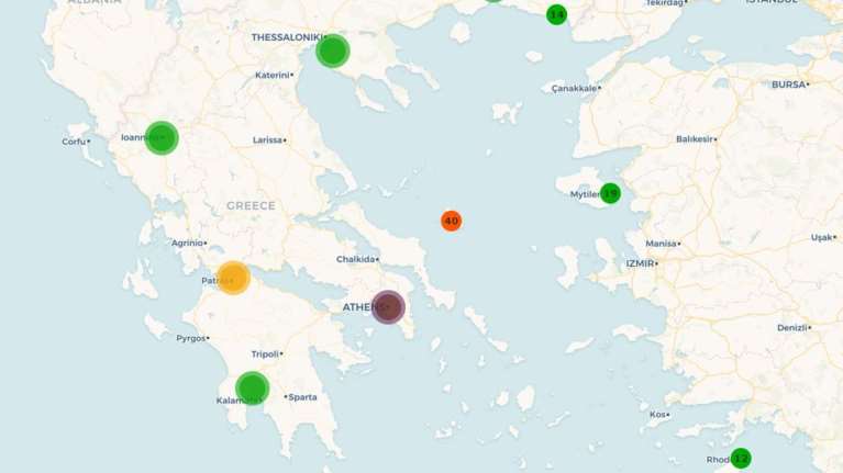 Αστεροσκοπείο Αθηνών - Φωτιές: Live η ποιότητα του αέρα ανά περιοχή