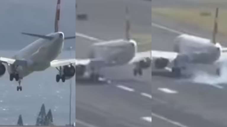 Προσγείωση θρίλερ για Airbus στην Πορτογαλία: Οι δυνατοί άνεμοι έκαναν το αεροπλάνο να χοροπηδάει στο έδαφος  [βίντεο]