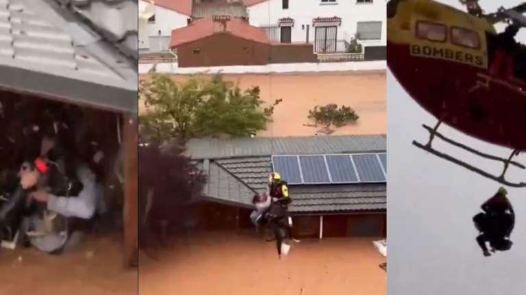 Φονικές πλημμύρες στην Ισπανία: Η συγκινητική στιγμή της διάσωσης μιας γυναίκας, με τον σκύλο και τις γάτες της [βίντεο]