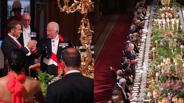 Το ξεχωριστό τραπέζι του βασιλιά Καρόλου στον Μακρόν: Το μενού τριών πιάτων, τα πανάκριβα κρασιά και οι συμβολισμοί [εικόνες]