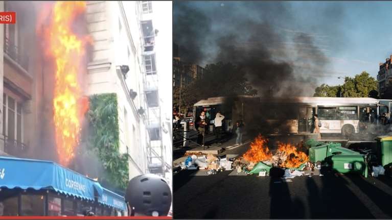 Η Γαλλία σε μπλόκο: Στις φλόγες εστιατόριο στο κέντρο του Παρισού - Πάνω από 200 συλλήψεις σε όλη τη χώρα