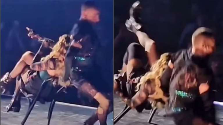 Αποθεώνεται  η Μαντόνα για την αντίδραση μετά την τούμπα πάνω στη σκηνή - Στάθηκε αμέσως όρθια και συνέχισε να τραγουδάει