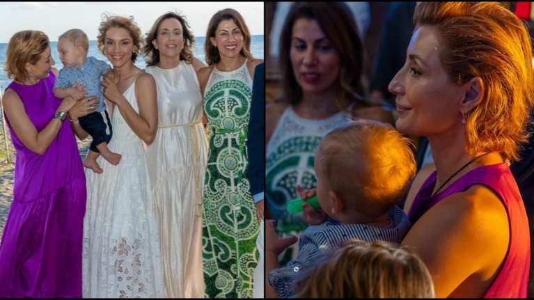 Η βάφτιση του γιου της Γιούλικας Σκαφιδά: Το κοφτό φόρεμα της μαμάς και η νονά Ευδοκία Ρουμελιώτη με τον γιο της Δημήτρη Χαραγκιώνη