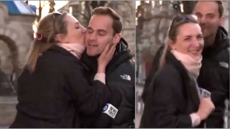 &quot;Είσαι πολύ χαριτωμένος!&quot; - Απεσταλμένος αυστραλιανού καναλιού στη Μολδαβία δέχεται φιλί από μία θαυμάστρια [Βίντεο]