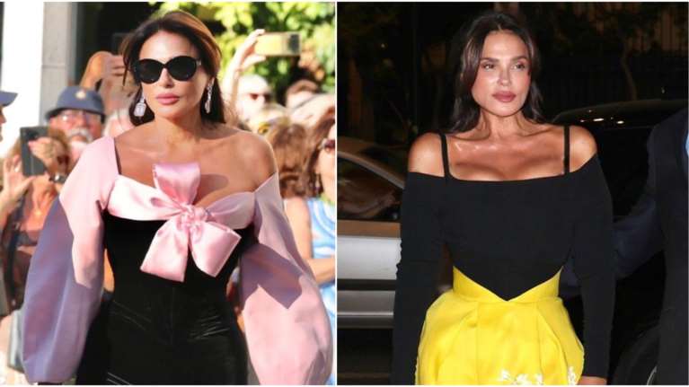 Σήλια Κριθαριώτη: Τα δίχρωμα φορέματά της στο πάρτι και τον γάμο της Θεοδώρας και ο εφοπλιστής σύζυγός της με τα sneakers