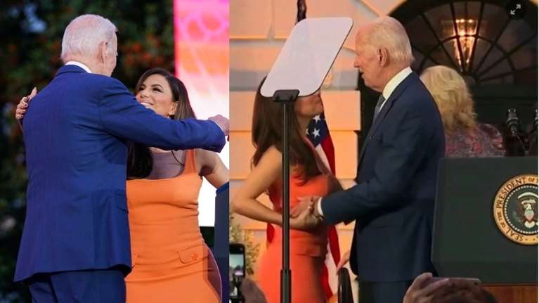 Χαμός στα social media μετά την αγκαλιά Μπάιντεν - Λονγκόρια: "Μετά βίας ξέφυγε από τα νύχια του"