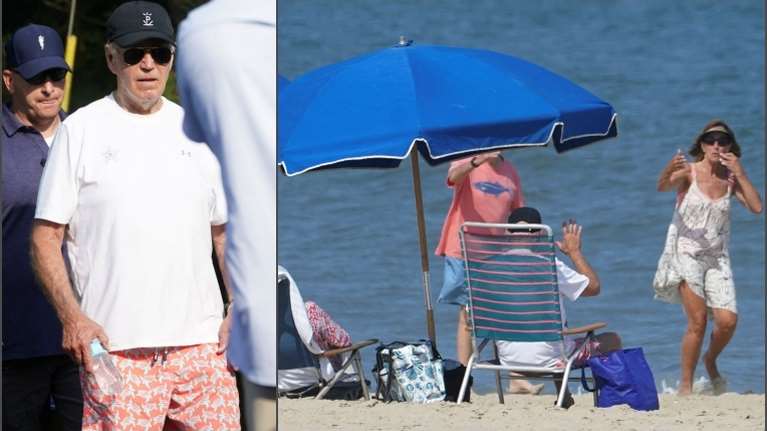 Οι διακοπές του Τζο Μπάιντεν: Στην παραλία με το καρεκλάκι του και το φιλί στον ...αέρα