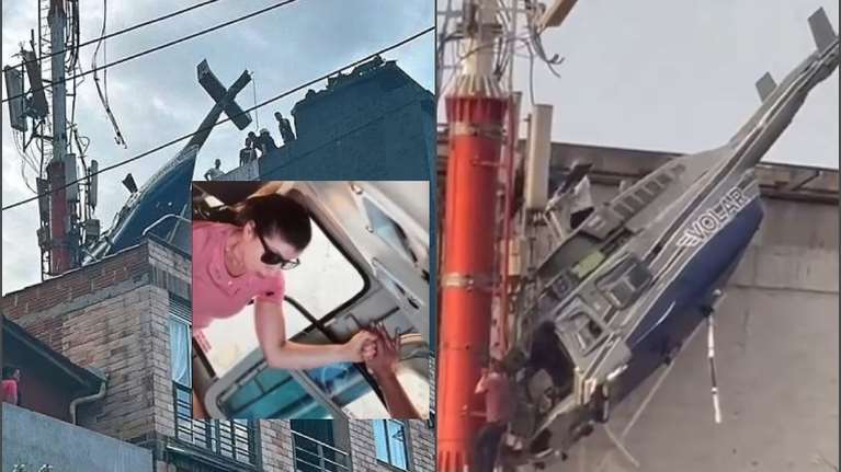 Κολομβία: Ελικόπτερο με 6 επιβαίνοντες &quot;κρεμάστηκε&quot; από ταράτσα κτιρίου [εικόνες - βίντεο]