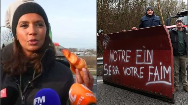 Αρχίζει η πολιορκία του Παρισιού από τους αγρότες: Οργή, τρακτέρ, οδοφράγματα και... κρουασάν βουτύρου [βίντεο]