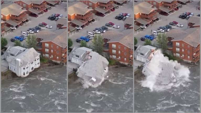 Ακραίες πλημμύρες στην Αλάσκα: Σπίτι καταρρέει μεμιάς υπό το βάρος ορμητικών νερών [Βίντεο]