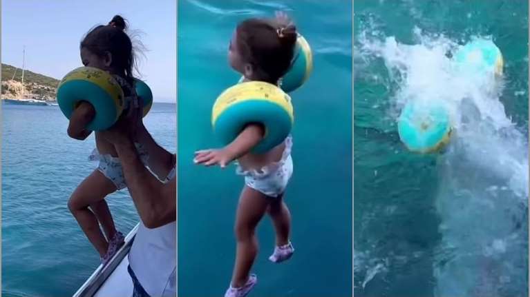 Πανικός: Πετούν κοριτσάκι από σκάφος στη θάλασσα, τα μπρατσάκια βγαίνουν και το παιδί βυθίζεται και εξαφανίζεται