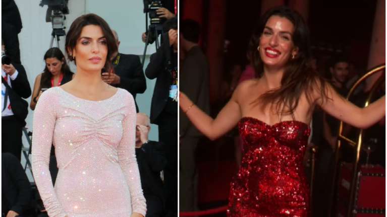 Ντραπέ, μακρυμάνικο και ροζ: To Barbie γοργονέ φόρεμα της Τόνιας Σωτηροπούλου στη Βενετία και το δεύτερο φλογερό look