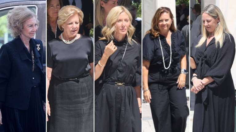 Πένθιμες στην Αθήνα με πέρλες και εσπαντρίγιες: Τα total black looks της Μαρί Σαντάλ, της Αλεξίας, της Θεοδώρας και της Άννας Μαρίας