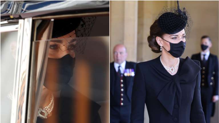 Επιβλητική με δάκρυα στα μάτια η Κέιτ Μίντλετον: Το βασιλικό dress code με μαύρο φόρεμα, καπέλο και πέρλες
