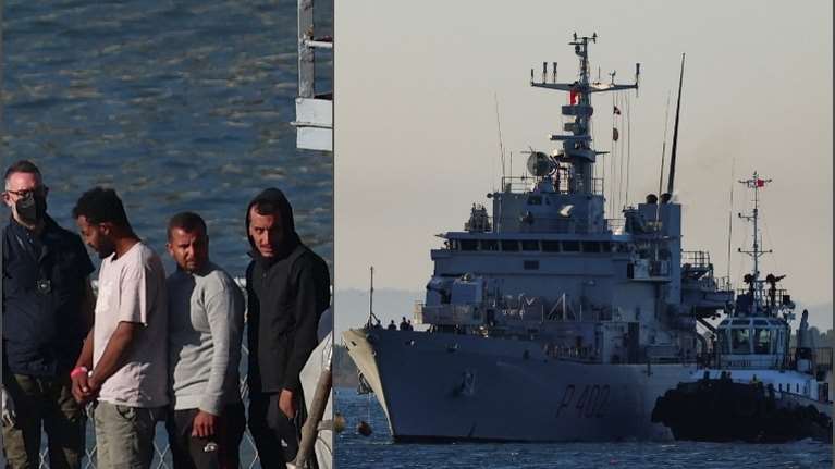 Αλβανία: Αυτό είναι το πολεμικό ιταλικό πλοίο που μετέφερε μετανάστες στο κέντρο υποδοχής - &quot;Το ευρωπαϊκό όνειρο τελειώνει εδώ&quot;