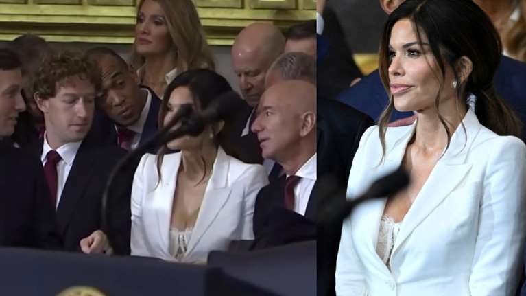 Ορκωμοσία Τραμπ: Όταν ο Μαρκ Ζάκερμπεργκ θαμπώθηκε από το αβυσσαλέο ντεκολτέ της αρραβωνιαστικιάς του Μπέζος