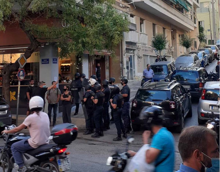 Επιχείρηση εκκένωσης κατάληψης στο Παγκράτι