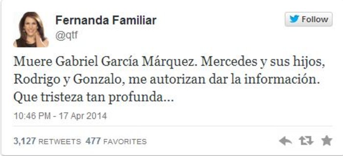 Πέθανε ο Γκαμπριέλ Γκαρσία Μάρκες
