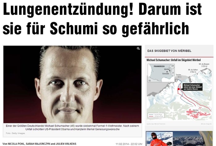 Bild: Ο Σουμάχερ προσεβλήθη από πνευμονία