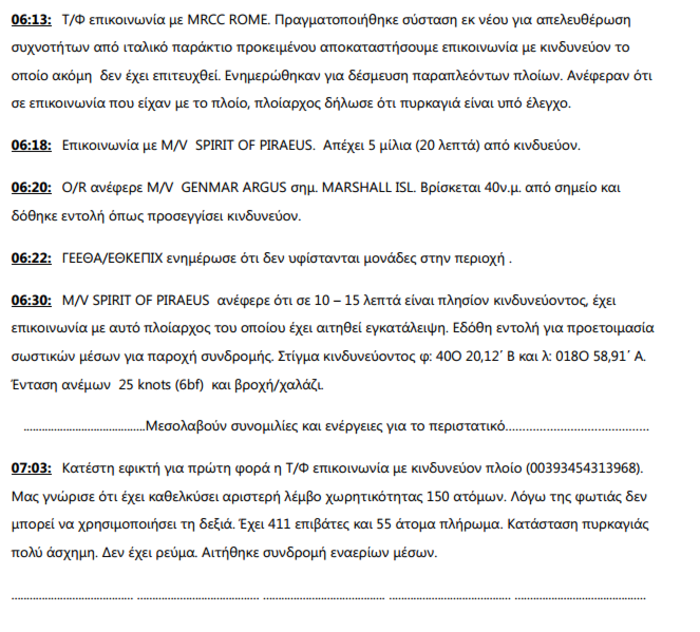 Ντοκουμέντο:Υπό έλεγχο η φωτιά , έλεγε ο πλοίαρχος - εικόνα 3