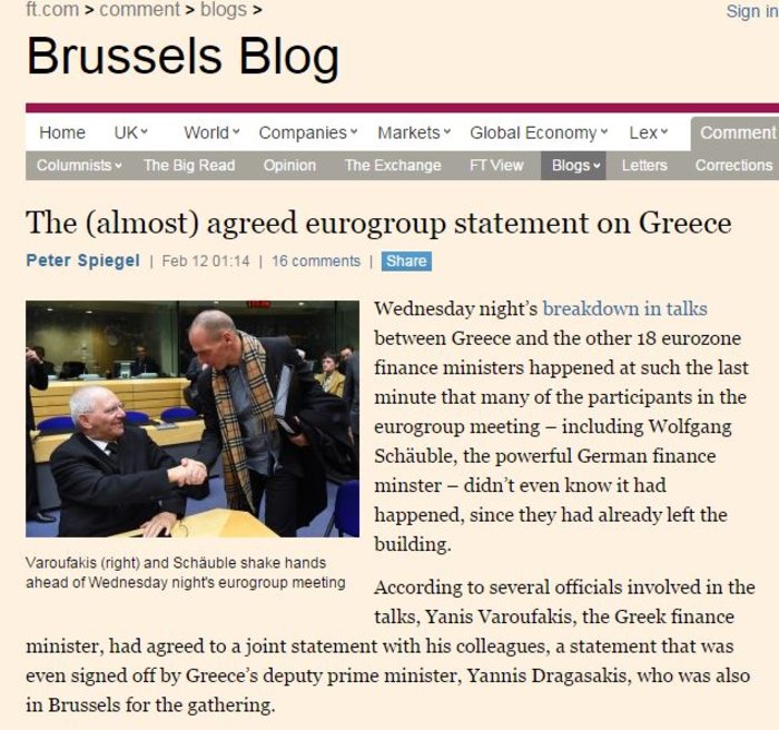 Financial Τimes: Ο Δραγασάκης είχε υπογράψει το προσχέδιο