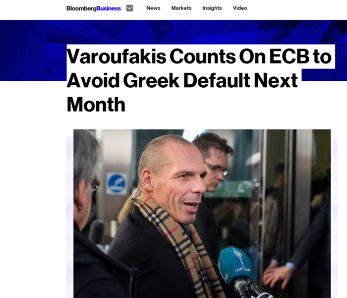 Βαρουφάκης στο Bloomberg: 700 εκατ. επέστρεψαν την Τρίτη στην Ελλάδα