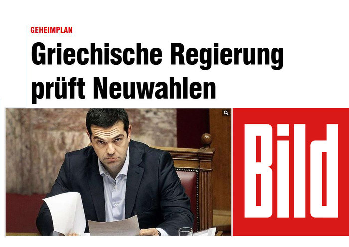 Bild: Σχέδιο για πρόωρες εκλογές αν δεν υπαρξει συμφωνία