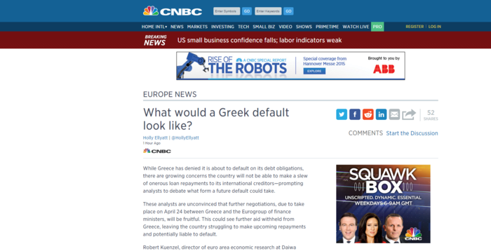 CNBC: 'Ετσι θα είναι μια ελληνική χρεοκοπία: τι λένε Αμερικανοί αναλυτές