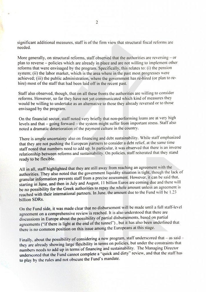 Νέο καμπανάκι του ΔΝΤ: Χωρίς συμφωνία, τον Ιούνιο καραδοκεί η πτώχευση - εικόνα 2