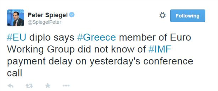 Ο Ελληνας εκπρόσωπος αγνοούσε τη συγχώνευση των δόσεων προς το ΔΝΤ