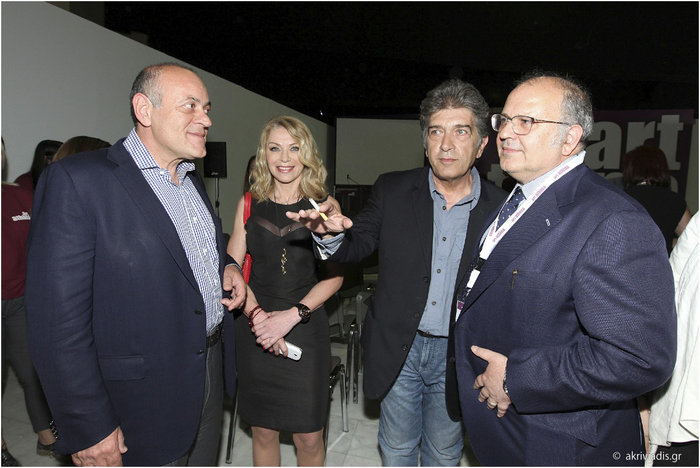 (Από αριστερά) Δημήτρης Δασκαλόπουλος, Ελλη Στάη, Κώστας Βαρώτσος, Νίκος Ξυδάκης