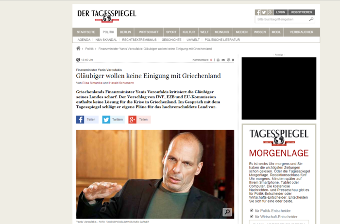 Βαρουφάκης: Οι δανειστές τορπιλίζουν τη συμφωνία με την Ελλάδα