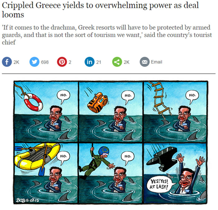 Ο Τσίπρας, οι καρχαρίες και το «Όχι» που έγινε «Ναι»