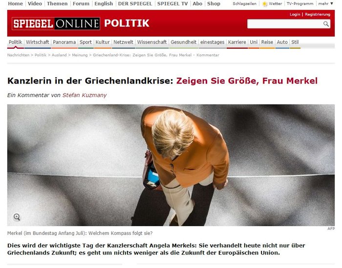 Spiegel: Σταθείτε στο ύψος σας, κυρία Μέρκελ