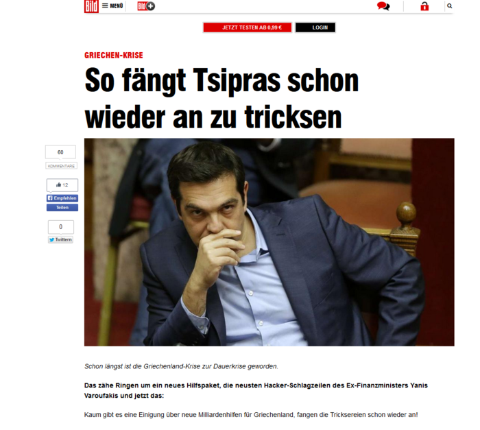 Bild: H Ελλάδα ξεκίνησε ξανά τα «παιχνίδια» με την Τρόικα