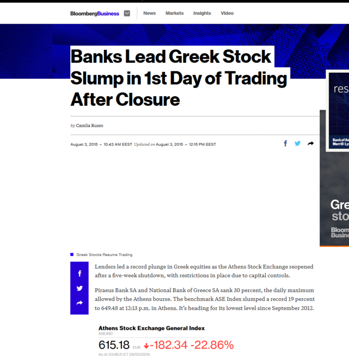 Το κραχ του Χρηματιστηρίου στα διεθνή ΜΜΕ - εικόνα 2