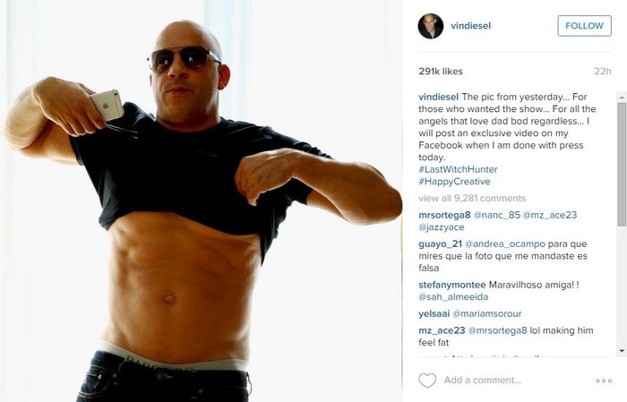 Ο Βιν Ντίζελ απαντά με φωτογραφία στο Instagram για την... κοιλίτσα του - εικόνα 3